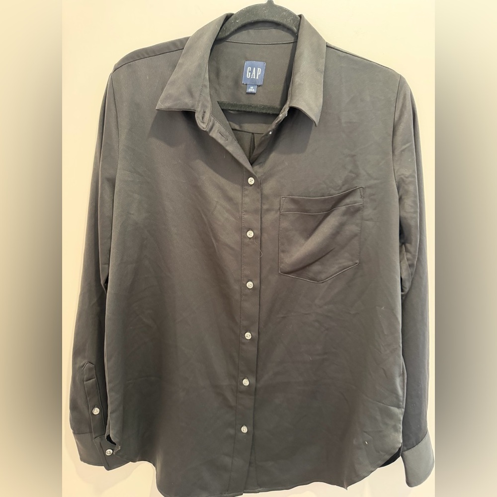 Gap Button Up Blouse, Black - Size Medium